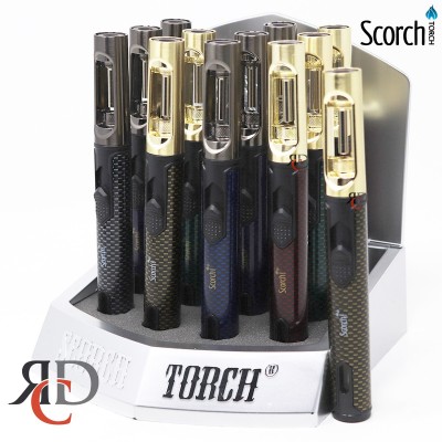 SCORCH TORCH ELITE PENCIL TORCH SEE-THRU BUTANE ASST. METAL COLORS STDS132 - 12CT/ DISPLAY